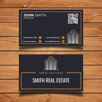 Dark real estate visit card