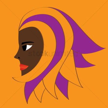 Dark skinned lady in unique hairstyle Dark skinned lady in unique hairstyle