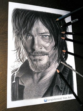 Daryl Dixon Drawing (Norman Reedus) | artwork in 2019 | Walking ...
