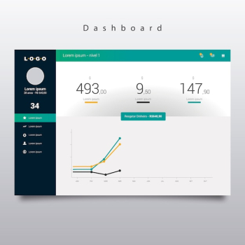 Dashboard template with statistics Dashboard template with statistics