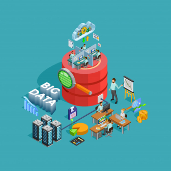 Data analytics analysis concept isometric poster Data analytics analysis concept isometric poster