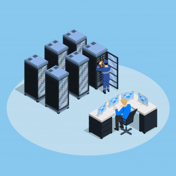 Data center isometric composition Free Vector Data center isometric composition Free Vector