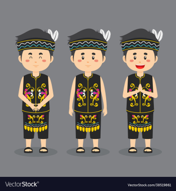 dayak indonesian character with various expression dayak indonesian character with various expression