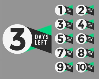 Days left symbol design in geometric style Days left symbol design in geometric style