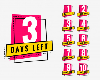 Days left trendy banner for marketing and promotion Free Vector
