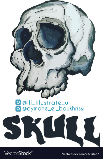 Dead horror skull vector image