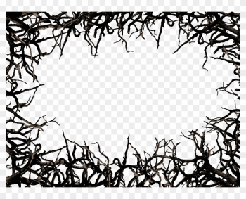 Dead Tree Branch Frame Border Png Clipart Free - Thorn Border Png