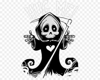 Death Grim T-shirt Cartoon - Vector Skull Demon Figure 
