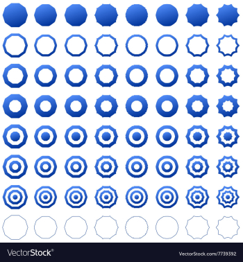 Decagon shape icon template set vector image