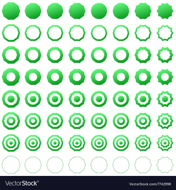 Decagon shape icon template set vector image