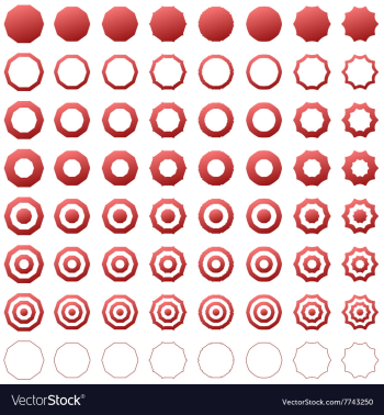 Decagon shape icon template set vector image