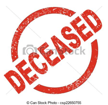 Deceased stamp. Deceased grunge stamp with on vector illustration.