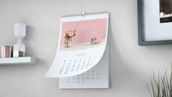 Decorative calendar mockup hanging on wall Free Psd