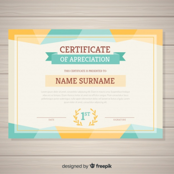 Decorative certificate template