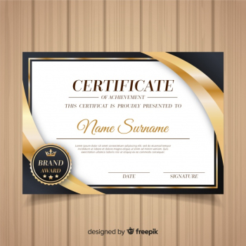 Decorative diploma template with golden elements Decorative diploma template with golden elements