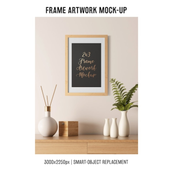 Decorative frame artwork mockup Decorative frame artwork mockup