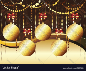 Decorative Gold Xmas Balls vector image Decorative Gold Xmas Balls vector image