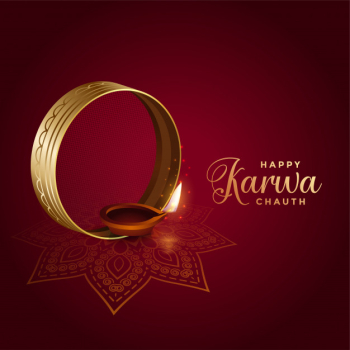 Decorative indian festival of karwa chauth Free Vector Decorative indian festival of karwa chauth Free Vector