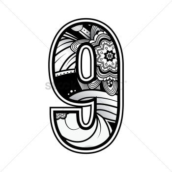 Decorative number 9 Decorative number 9
