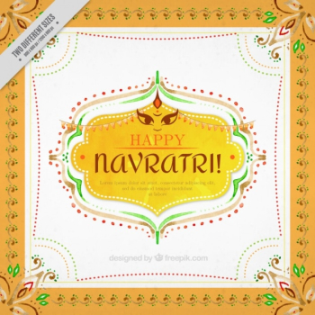 Decorative ornamental watercolor background of navratri
