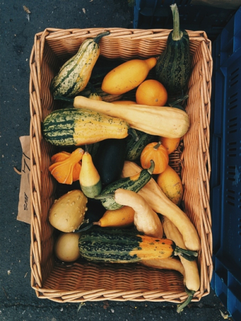 Decorative pumpkins at farmers market 