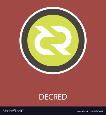 Decred coin cryptocurrency sign vector image Decred coin cryptocurrency sign vector image