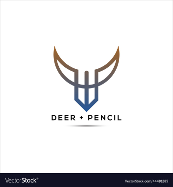 deer and pencil shape logo design icon deer and pencil shape logo design icon