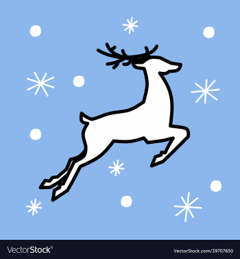 deer christmas - in flat style deer christmas - in flat style