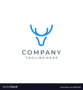 deer head antler line icon elk buck symbol deer head antler line icon elk buck symbol