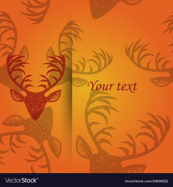 Deer heads pattern vector image Deer heads pattern vector image
