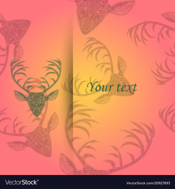 Deer heads pattern vector image Deer heads pattern vector image