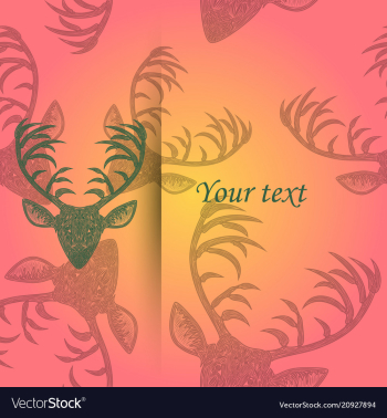 Deer heads pattern vector image Deer heads pattern vector image