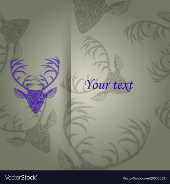 Deer heads pattern vector image Deer heads pattern vector image
