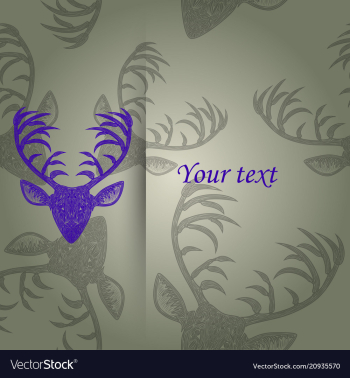Deer heads pattern vector image Deer heads pattern vector image
