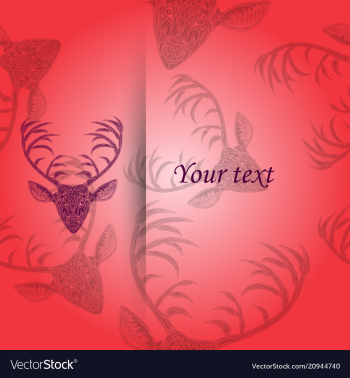 Deer heads pattern vector image Deer heads pattern vector image