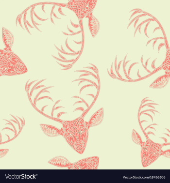Deer heads seamless pattern vector image Deer heads seamless pattern vector image