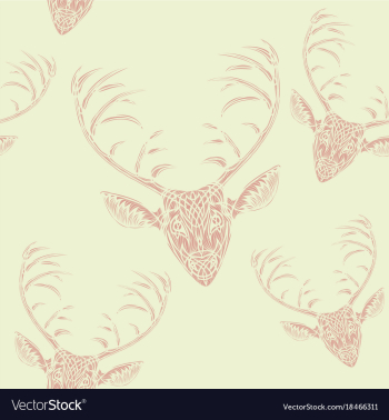 Deer heads seamless pattern vector image Deer heads seamless pattern vector image