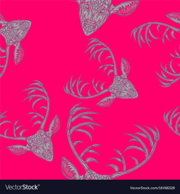 Deer heads seamless pattern vector image Deer heads seamless pattern vector image