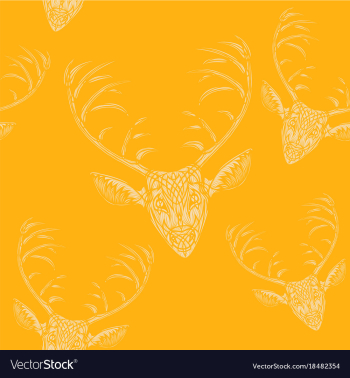 Deer heads seamless pattern vector image Deer heads seamless pattern vector image