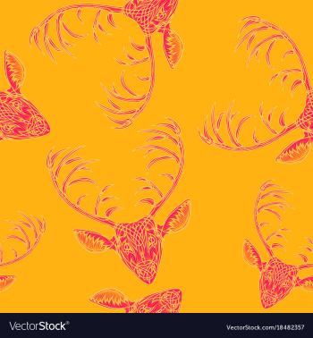 Deer heads seamless pattern vector image Deer heads seamless pattern vector image