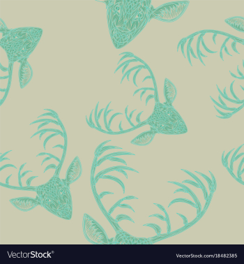 Deer heads seamless pattern vector image Deer heads seamless pattern vector image