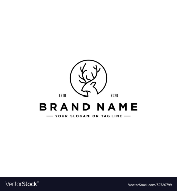 deer line art logo design