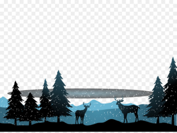Deer Snow Winter Landscape Christmas - Snowing Deer Snow Winter Landscape Christmas - Snowing