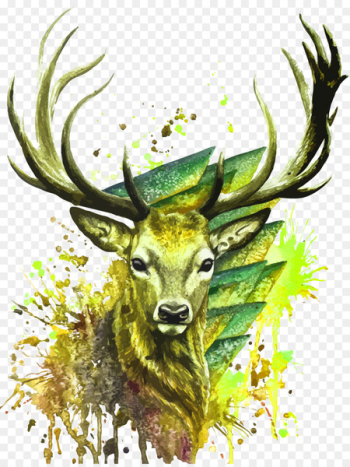 Deer Watercolor painting Download Illustration - Vector watercolor deer 