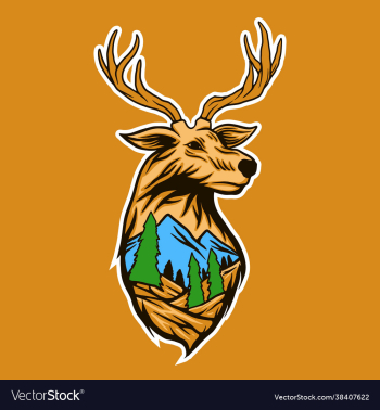 deer with landscape deer with landscape