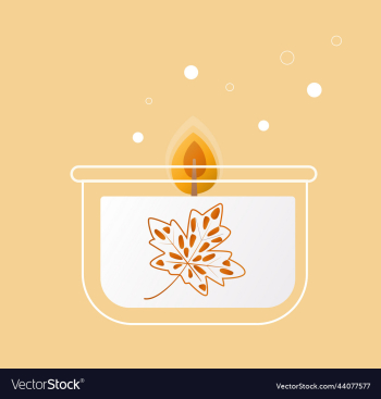 delicate autumn candle with decoration in the delicate autumn candle with decoration in the