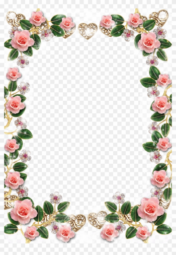 Delicate Floral Jewelries And Pink Roses Picture Frame - Rose Flower Frame Delicate Floral Jewelries And Pink Roses Picture Frame - Rose Flower Frame