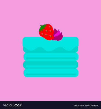 Delicious chocolate strawberry cake vector image Delicious chocolate strawberry cake vector image