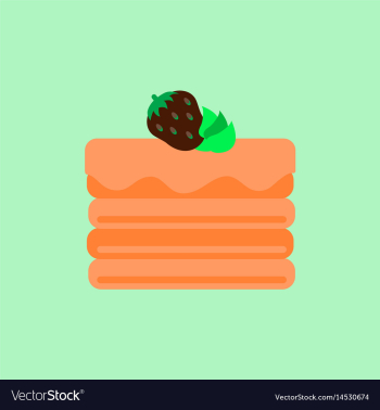 Delicious chocolate strawberry cake vector image Delicious chocolate strawberry cake vector image