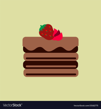 Delicious chocolate strawberry cake vector image Delicious chocolate strawberry cake vector image